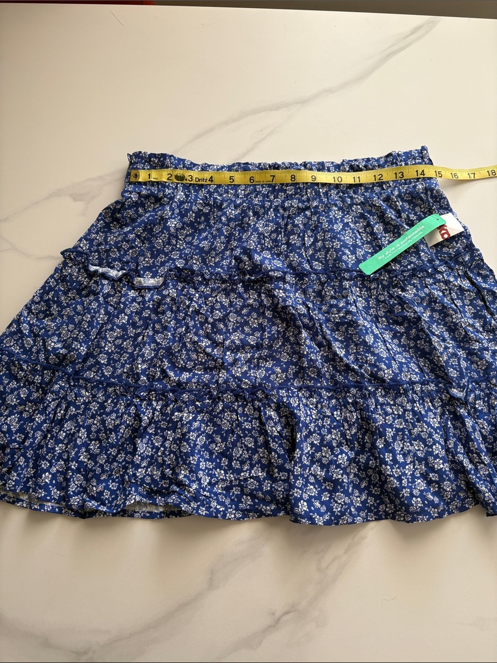 love on a hanger Blue Floral Tiered Mini Skirt